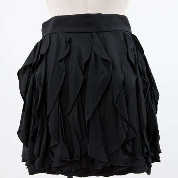 Anthropologie Y2K M Ruffle Mini Party Skirt Black - Picture 5 of 9